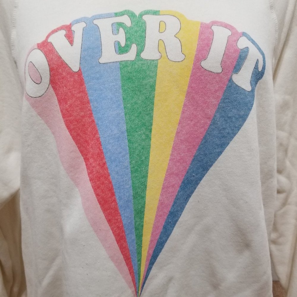 Wildfox sweatshirt Small Over It rainbow diamond graphic slogan pullover lounge - Picture 5 of 15